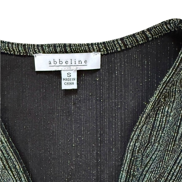 ✨ Abbeline Black Metallic Ribbed Mini Dress – Size Small in excellent condition - Picture 3 of 8